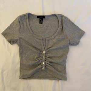 Gray crop top